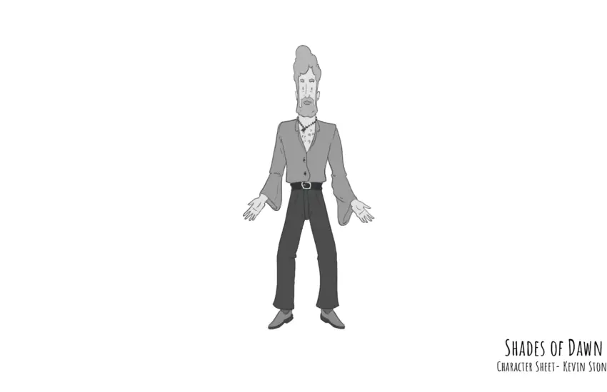Shades of Dawn Character Model Sheet Kevin Stone Grayscale