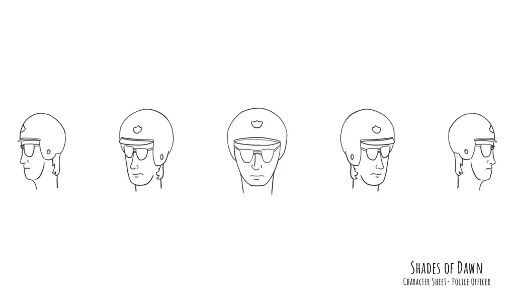 Shades of Dawn Character Model Sheet Police Officer