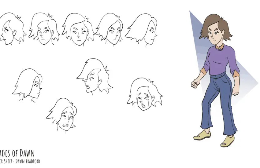 Shades of Dawn Character Model Sheet Dawn Bradford